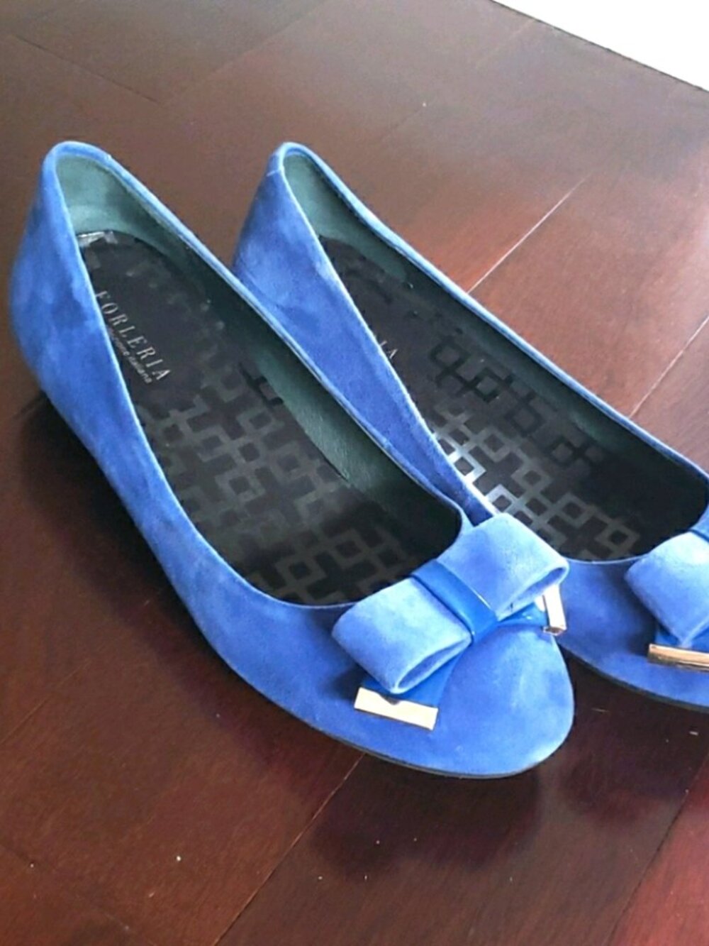 NWOB Forleria Blue Ballet Flats with Bows (8-8.5)